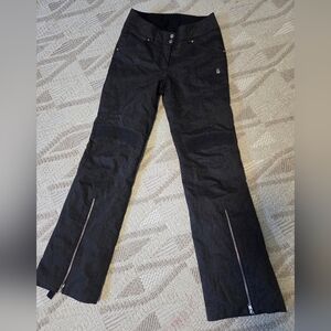 SPYDER AMOUR SKI PANT WOMEN'S SIZE 4 BLACK DENIM - $500 Brand New Without Tags
